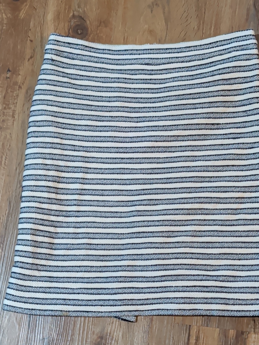 J. Crew Navy and White Striped Knit Pencil Skirt